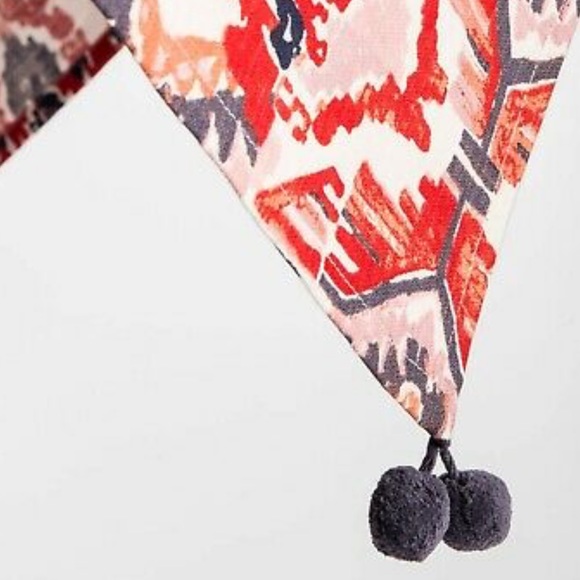 NWT (2) Orange, Ikat Table Throw with Tassels - Picture 4 of 5